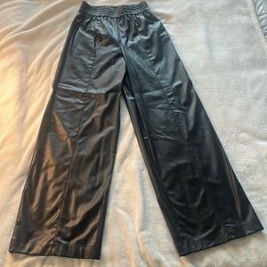 Zara wide legged black faux leather pants